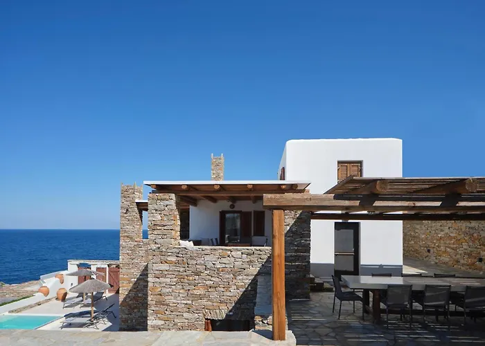 Stone With A Sea Water Swimming Pool And A Sea And Sunset View * Melissaki